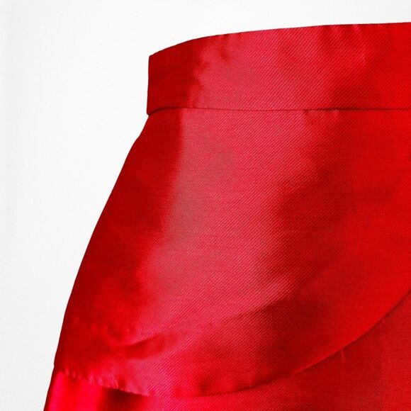 Red Satin Look High Waisted A-Line Mini Skirt Size 0/XS - Picture 7 of 7
